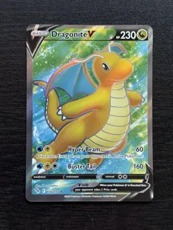 Pokemon Card - Dragonite V (Full Art) 076/078 Pokemon GO Ultra Holo Rare - Image 1