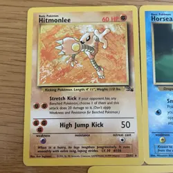 Geodude Horsea Hitmonlee base Pokemon Fossil X3 Card Bundle near mint - Image 2