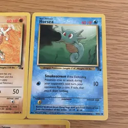 Geodude Horsea Hitmonlee base Pokemon Fossil X3 Card Bundle near mint - Image 3