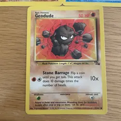 Geodude Horsea Hitmonlee base Pokemon Fossil X3 Card Bundle near mint - Image 4