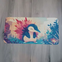 Pokemon TCG Cute Cyndaquil Rubber Playmat/Mousemat, Trading Card Game 60x30cm - Image 1