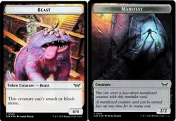 Beast / Manifest (Token) - FOIL - MTG Duskmourn - Image 1