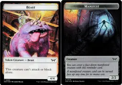 Beast / Manifest (Token) - FOIL - MTG Duskmourn - Image 2