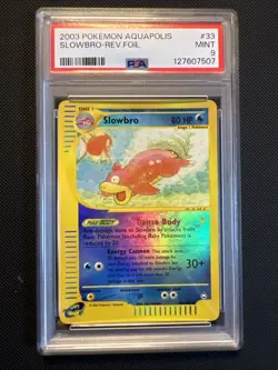 2003 Pokemon Aquapolis Reverse Holo Slowbro 33/147 PSA 9 MINT - Image 1