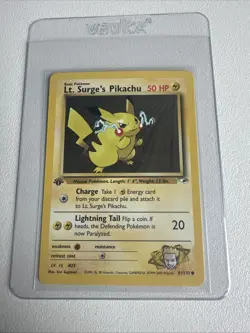 Lt. Surge’s Pikachu 1st Edition Gym Heroes 81/132 WOTC Vintage Pokemon - Image 1