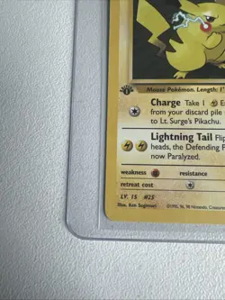 Lt. Surge’s Pikachu 1st Edition Gym Heroes 81/132 WOTC Vintage Pokemon - Image 3