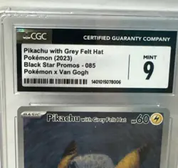 Pokemon Black Star Promo #085 Van Gogh Pikachu with Grey Felt Hat CGC 9 Mint - Image 3