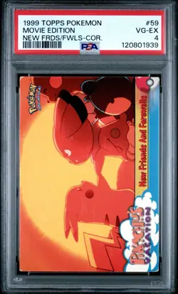 POP 1! 1999 TOPPS POKEMON THE MOVIE EDT 59 NEW FRIENDS AND FAREWELLS PSA 4 VG-EX - Image 1