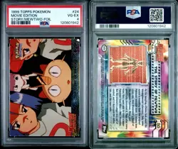 POP 2! 1999 TOPPS POKEMON THE MOVIE EDT 24 THE STORY OF MEWTWO-FOIL PSA 4 - Image 3