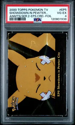 POP 1! 2000 TOPPS POKEMON TV 2 EP5 SHOWDOWN IN PEWTER CITY PSA 4 VG-EX - Image 1