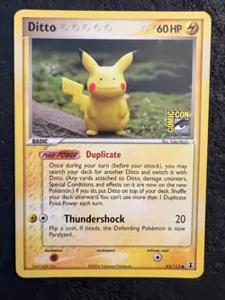 2005 POKEMON EX DELTA SPECIES COMIC-CON DITTO [PIKACHU] #63 LIGHTLY PLAYED - Image 1