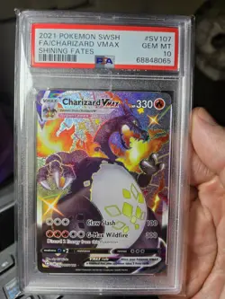PSA 10 Charizard Vmax SV107/SV122 Pokemon Sword Shield Shining Fates Shiny Vault - Image 1