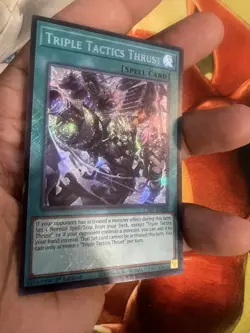 Triple Tactics Thrust CH01-EN030 MISPRINT Secret Rare Light Play Yugioh TCG - Image 1
