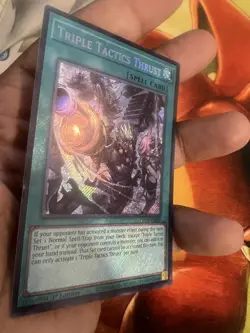 Triple Tactics Thrust CH01-EN030 MISPRINT Secret Rare Light Play Yugioh TCG - Image 2