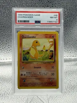 1999 Pokemon Game #46 Charmander PSA 8 Base Set Unlimited Card - Image 1