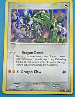 Rayquaza 9/106 Stamped Reverse Holo NM EX Emerald Pokemon Card - Image 1