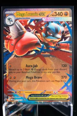 Mega Lucario ex 077/132 Mega Evolution Holo Pokemon Card TCG NM - Image 1