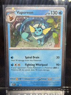 Pokemon Prismatic Evolutions Card Single Vaporeon Holo 168 Promo - Image 1