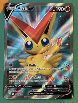Pokemon Card - Victini V - Full Art Ultra Rare (144/163) SWSH Battle Styles *MP* - Image 1