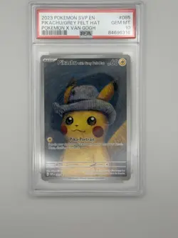 Pokemon Pikachu Promo Card SVP 085 with Grey Felt Hat Van Gogh Gem Mint PSA 10 - Image 1