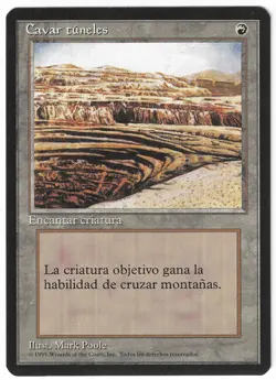 ►Magic-Style◄ MTG - Burrowing (Stip Mine) - Spanish 4th FBB MISPRINT - NM/NM- - Image 1