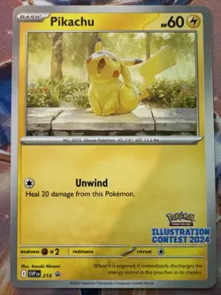 Pikachu - SVP214 - Pokemon Illustration Contest 2024 - NM - Black Star Promo - Image 1
