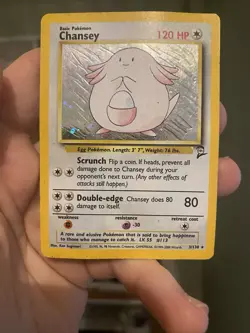 Chansey 3/130 - Pokemon TCG Base Set 2 Holo Rare WOTC DMG - Image 1