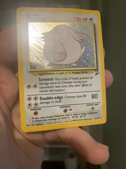 Chansey 3/130 - Pokemon TCG Base Set 2 Holo Rare WOTC DMG - Image 3