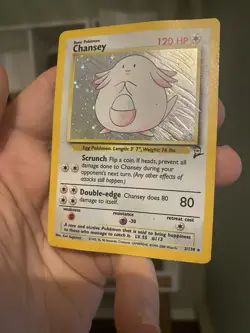Chansey 3/130 - Pokemon TCG Base Set 2 Holo Rare WOTC DMG - Image 4