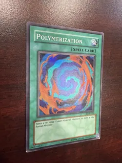 Polymerization YuGiOh! LOB-059 Super Rare Unlim. Original Print HP/MP (creased) - Image 2