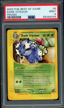 PSA 9 MINT Dark Ivysaur #6 (Best of Game) Rare Promo Pokemon Card - Image 1