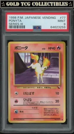 PSA 9 ⭐ Pokemon Ponyta 77 Vending Series III 3 Japanese Graded Card - Image 1