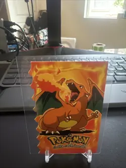 1999 Topps Pokemon Card - Charizard 6 of 12 - Die-Cut - 1st Print BLUE LOGO - LP - Image 1