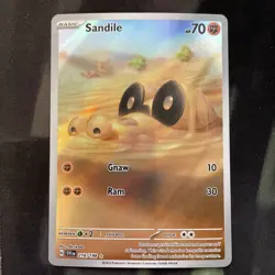 Sandile 216/198 Sv01: Scarlet & Violet Base Set Holo Pokemon Card Fighting Type - Image 1