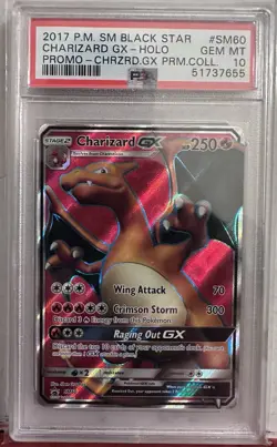 POKEMON BLACK STAR PROMO CHARIZARD GX SM60 FULL ART PSA 10 GEM MINT - Image 1