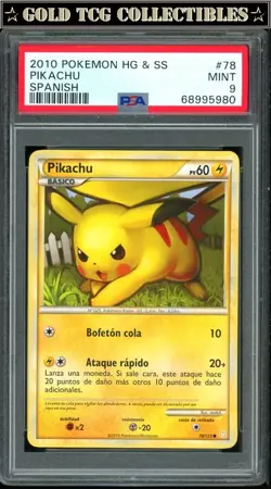 PSA 9 ⭐ Pokemon Pikachu #78 Holo 2010 Heartgold & Soulsilver SPANISH - Image 1