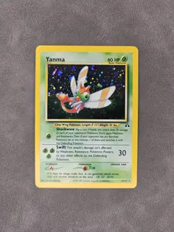 Pokemon TCG Yanma 17/75 🌀SWIRL Holo Rare Unlimited WOTC Neo Discovery - LP - Image 1