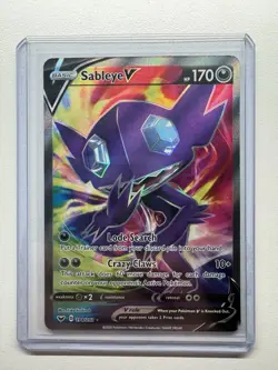 Pokemon TCG Sableye V Full Art Ultra Rare Holo Sword and Shield 194/202 NM - Image 1