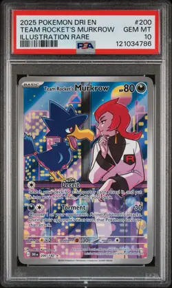 2025 POKEMON DRI EN-DESTINED RIVALS #200 TEAM ROCKET'S MURKROW ILLUSTRATION RARE - Image 1