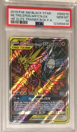 2019 Pokemon Black Star Promo PSA 10 Moltres Zapdos Articuno GX ALT ART #SM210 - Image 1