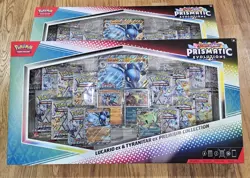 2 x Pokemon Prismatic Evolutions Lucario EX and Tyranitar EX Premium Collection - Image 1
