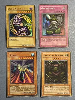 Yu-Gi-Oh! 4x OG Holo Dark Magician SDY, Suijin + Sanga MRD 1st Ultra Super Rare - Image 1