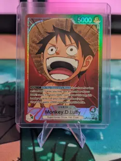 Monkey D. Luffy Trading Card One Piece TCG OP13-001 Leader Parallel NM - Image 1