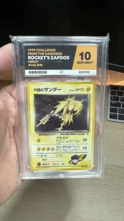 Pokemon Cards - ACE 10 Rocket's Zapdos 145 - JPN Gym - PSA BGS - Image 1