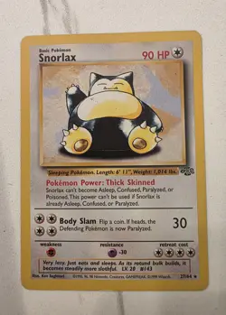Pokemon TCG Card - Snorlax 27/64 Non-Holo Rare - Jungle - LP - Image 1