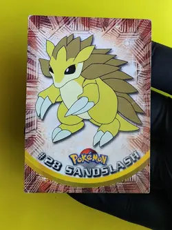 #28 SANDSLASH Blue Logo Pokemon Topps TV Animation Edition Trading Card 1999 - Image 1