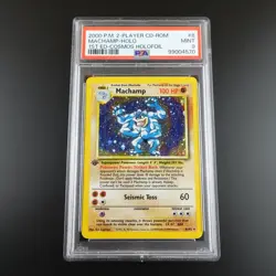 PSA 9 Machamp 8/102 Cosmos Holofoil 2 Player CD Base Set Graded Pokemon Card - Image 1