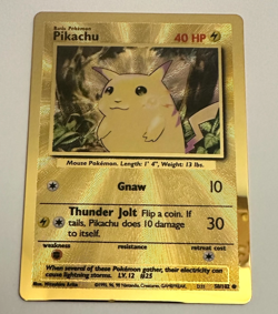 Pikachu (058/102) -Gold Metal Card - Pokemon Celebrations - UPC - LP - Image 1