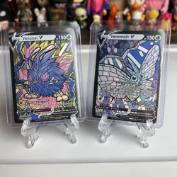 Fan Art Holographic Set Stained Glass Mosaic Proxy Custom Card Venonat Venomoth - Image 1