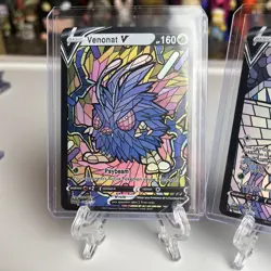 Fan Art Holographic Set Stained Glass Mosaic Proxy Custom Card Venonat Venomoth - Image 2